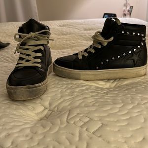Faux leather high top shoes